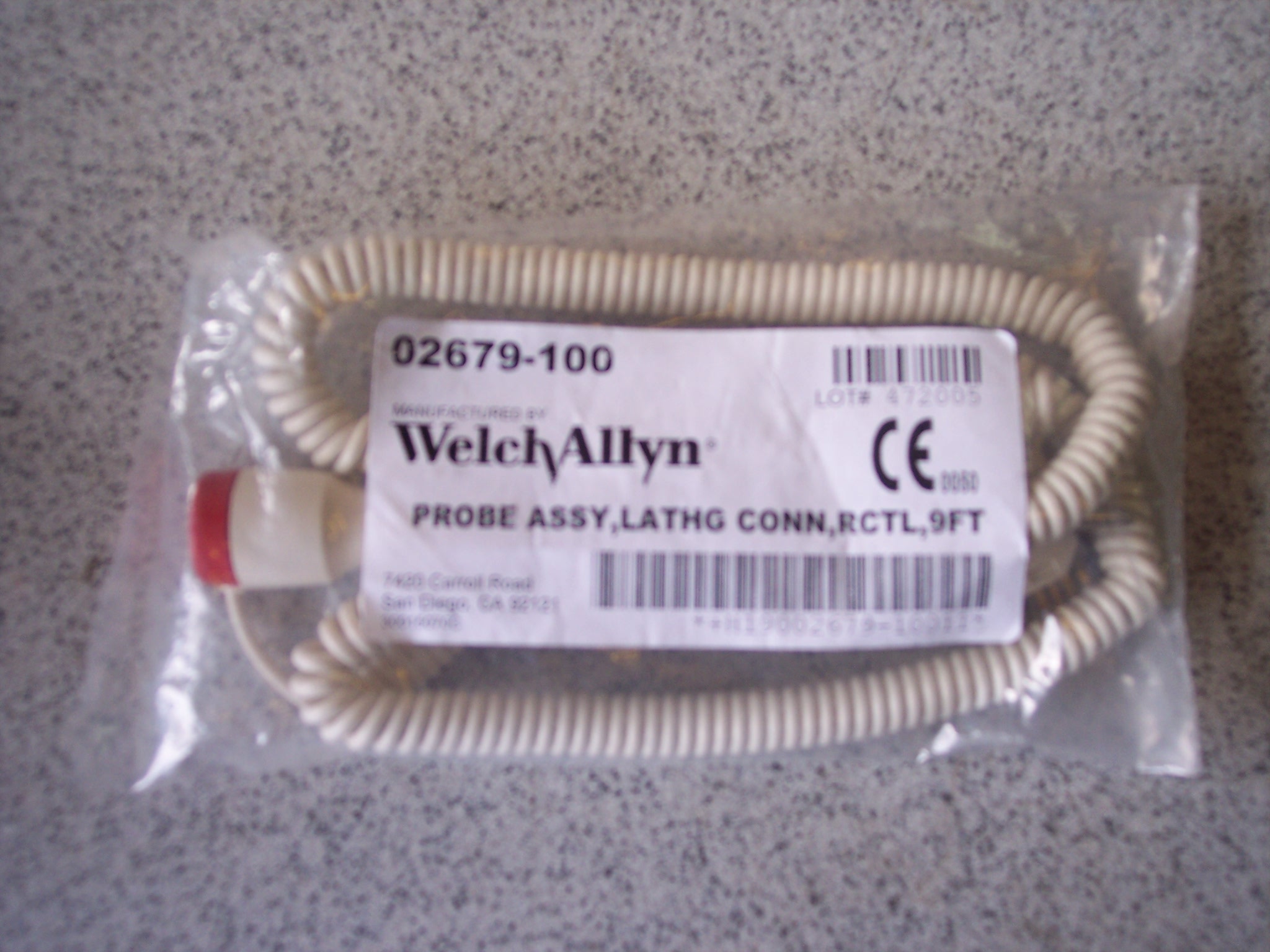 Welch Allyn 02679-100 Probe Assy, Lathg 