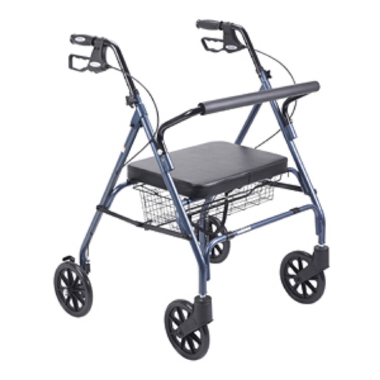 Drive 10215BL-1 Heavy Duty Bariatric Rollator w/ Large Seat-Blue - New