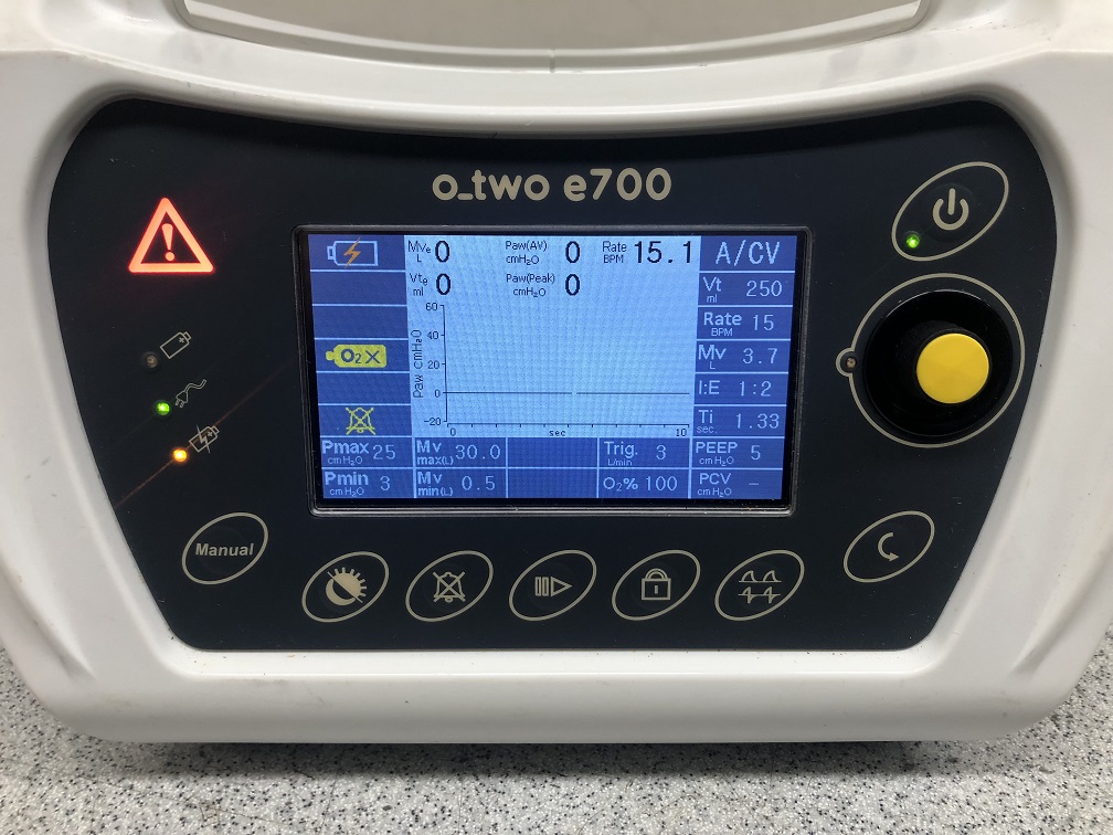 O-Two Medical Technologies e700 Ventilator With Pole Clamp