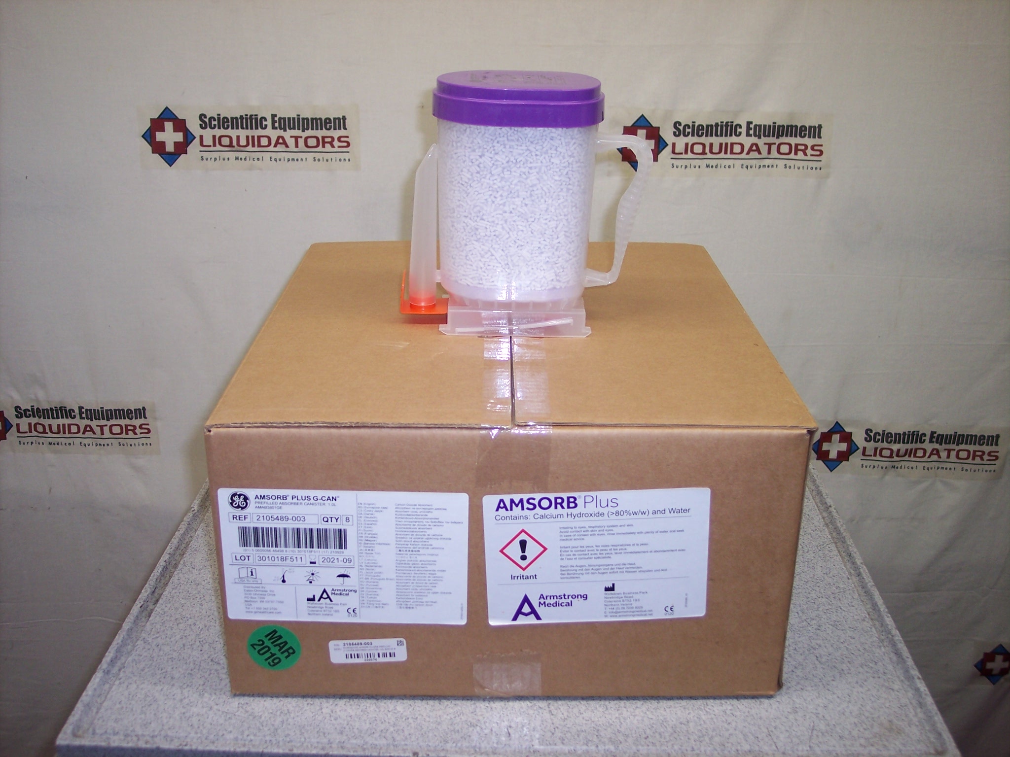 GE Amsorb Plus G-Can Prefilled Absorber Canister 1.0L REF: 2105489-003 Case of 8