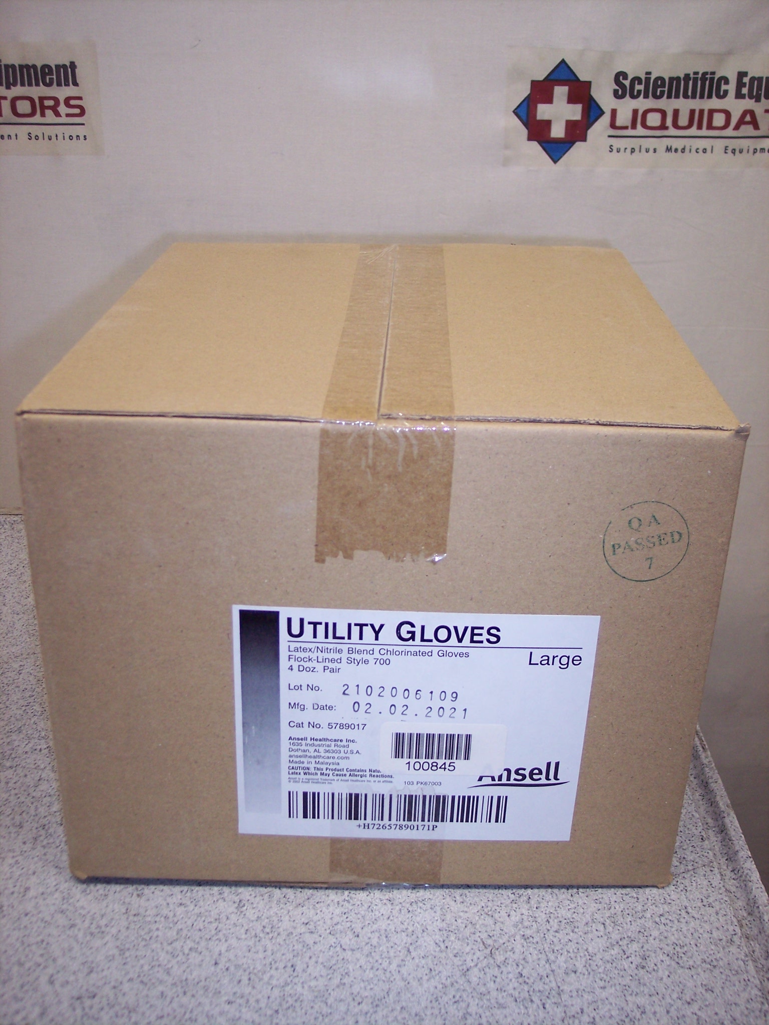 Ansell Utility Gloves 5789017 Latex/Nitrile Blend Chlorinated Gloves Flock-Lined Style 700, Size Lar