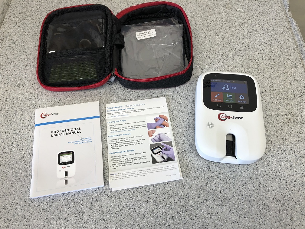 Coag-Sense Prothrombin Time PT/INR Self Test Meter Monitor & AC Adapter & Case